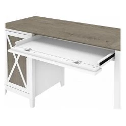 Bush Furniture Key West 54" Computer Desk with Storage & Mid-Back Tufted Office Chair, Shiplap Gray/Pure White | Modern Home Office Solution -Computer Office Desks Shop unnamed file 4215