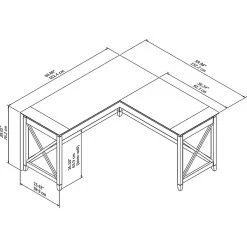 Bush Furniture Key West 60W L Shaped Desk - Washed Gray - Space-Saving Laminate Office Desk -Computer Office Desks Shop unnamed file 425