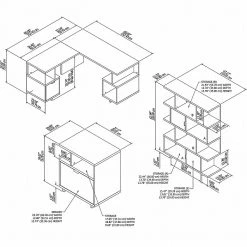 Kathy Ireland® Home Madison Avenue 60" L-Shaped Desk in Modern Walnut – Stylish Laminate Workspace -Computer Office Desks Shop unnamed file 4273