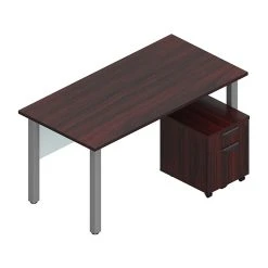 Offices To Go Superior 60" Workstation Desk Bundle - American Mahogany (TDOTG19-AML) | Durable Laminate Office Furniture
