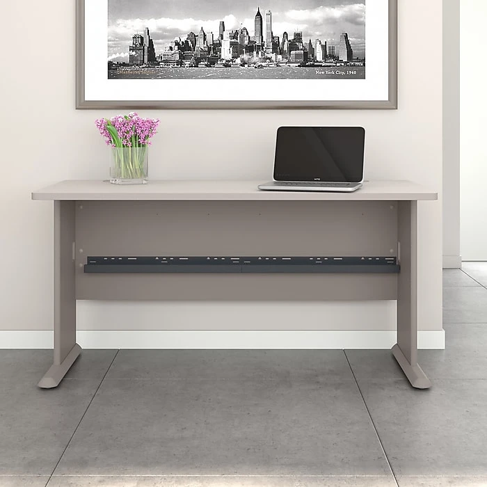 Bush Business Furniture Cubix 60W Laminate Desk in Pewter - Modern Office Desk (WC14560) 2 Bush Business Furniture Cubix 60W Laminate Desk in Pewter - Modern Office Desk (WC14560) - Image 2