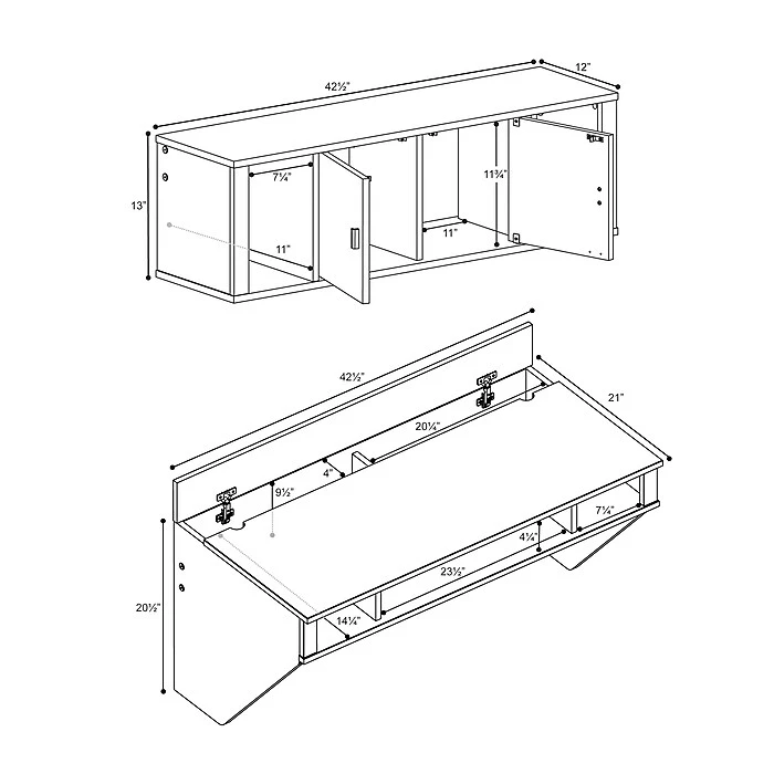 Prepac White Laminate Floating Desk & Hutch Set | Modern Workspace Solution (WRHW-0501-2M) 4 Prepac White Laminate Floating Desk & Hutch Set | Modern Workspace Solution (WRHW-0501-2M) - Image 4