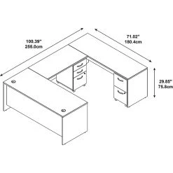 Bush Business Furniture Westfield U Shaped Desk with 2 Mobile Pedestals, Mahogany - Stylish & Functional Laminate Desk -Computer Office Desks Shop unnamed file 4310