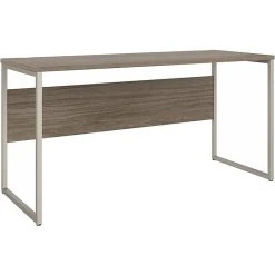 Bush Business Furniture Hybrid 60" W Modern Hickory Computer Desk - Laminate/Steel HYD260MH