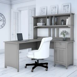 Bush Furniture Salinas 60W L Shaped Desk With Hutch, Cape Cod Gray - Durable Laminate Office Furniture -Computer Office Desks Shop unnamed file 434