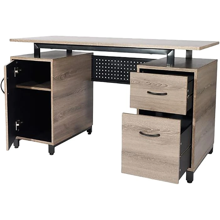 Techni Mobili 51" Neutral Touch Computer Desk with Gray Finish - Modern Laminate & Steel Design (RTA-0054-GRY) 3 Techni Mobili 51" Neutral Touch Computer Desk with Gray Finish - Modern Laminate & Steel Design (RTA-0054-GRY) - Image 3