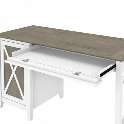 Bush Furniture Key West 54" Computer Desk with Keyboard Tray & Storage - Shiplap Gray/Pure White | Durable Laminate/Steel Design -Computer Office Desks Shop unnamed file 4361