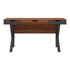 Whalen Stirling 60" Table - Natural Walnut/Charcoal Gray Laminated Wood Dining Table (SPLS-ST60D)