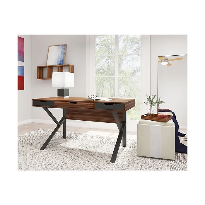 Whalen Stirling 60" Table - Natural Walnut/Charcoal Gray Laminated Wood Dining Table (SPLS-ST60D) 4 Whalen Stirling 60" Table - Natural Walnut/Charcoal Gray Laminated Wood Dining Table (SPLS-ST60D) - Image 4