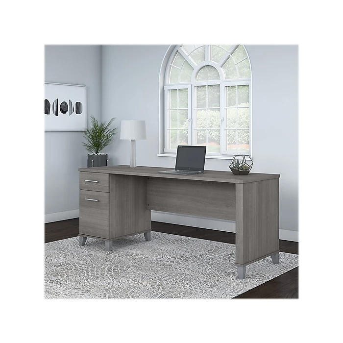 Bush Furniture Somerset 72" Office Desk in Gray - Modern Laminated Wood Design (WC81272) 2 Bush Furniture Somerset 72" Office Desk in Gray - Modern Laminated Wood Design (WC81272) - Image 2