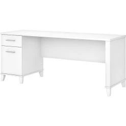 Bush Furniture Somerset 72" White Office Desk | Durable Laminated Wood Workstation