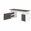 Bush Business Furniture Jamestown 71" L-Shaped Desk With Drawers, Storm Gray/White - Home Office Furniture