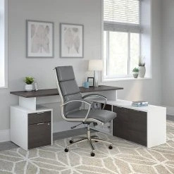 Bush Business Furniture Jamestown 71" L-Shaped Desk With Drawers, Storm Gray/White - Home Office Furniture -Computer Office Desks Shop unnamed file 4462