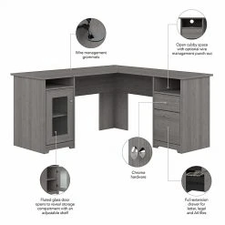 Bush Furniture Cabot 60W L-Shaped Computer Desk with Storage - Modern Gray Laminated Wood Desk for Home Office -Computer Office Desks Shop unnamed file 4469