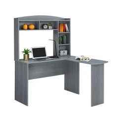 Techni Mobili 47" L-Shaped Desk in Gray - Space-Saving Laminated Wood Design (RTA-8410-GRY) -Computer Office Desks Shop unnamed file 4490