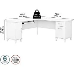 Bush Furniture Somerset 72"W White L-Shaped Desk with Storage for Home Office, WC81910K -Computer Office Desks Shop unnamed file 4540