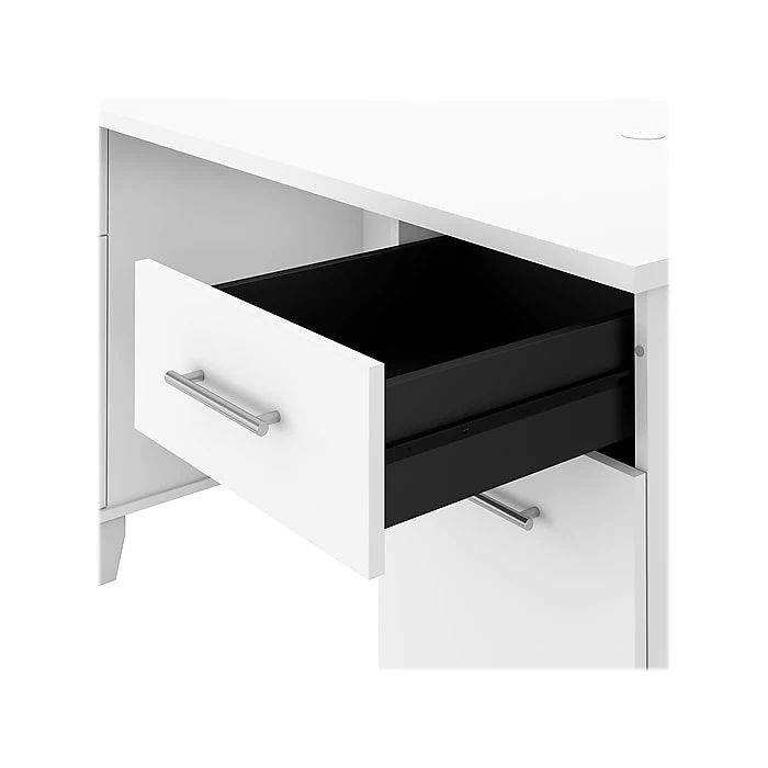Bush Furniture Somerset 60"W White Laminated Wood Office Desk with Drawers (WC81928K) 6 Bush Furniture Somerset 60"W White Laminated Wood Office Desk with Drawers (WC81928K) - Image 6