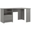 Bush Furniture Cabot 60" Corner Desk, Modern Gray Laminated Wood Home Office Desk (WC31315-03K)
