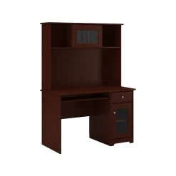 Bush Furniture Cabot 48" Computer Desk with Hutch, Harvest Cherry | Laminated Wood Desk