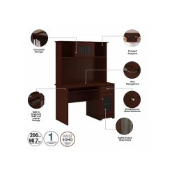 Bush Furniture Cabot 48" Computer Desk with Hutch, Harvest Cherry | Laminated Wood Desk -Computer Office Desks Shop unnamed file 4583