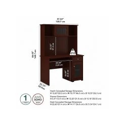 Bush Furniture Cabot 48" Computer Desk with Hutch, Harvest Cherry | Laminated Wood Desk -Computer Office Desks Shop unnamed file 4585