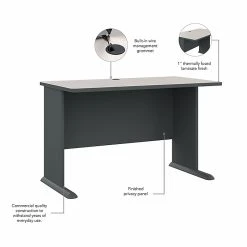 Bush Business Furniture Cubix 48W Laminated Wood Desk - Slate/White Spectrum (WC8448A) -Computer Office Desks Shop unnamed file 4600