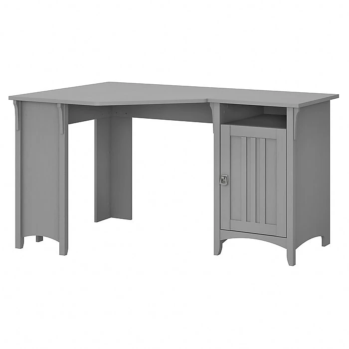 Bush Furniture Salinas 55"W Corner Desk with Storage Cabinet in Cape Cod Gray - Stylish Laminated Wood Office Furniture 2 Bush Furniture Salinas 55"W Corner Desk with Storage Cabinet in Cape Cod Gray - Stylish Laminated Wood Office Furniture - Image 2