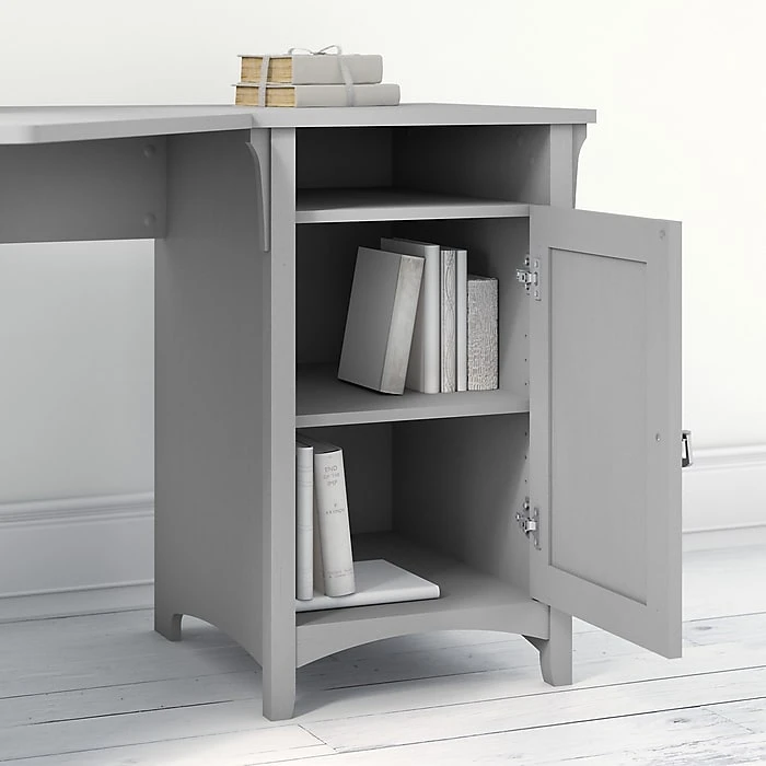Bush Furniture Salinas 55"W Corner Desk with Storage Cabinet in Cape Cod Gray - Stylish Laminated Wood Office Furniture 6 Bush Furniture Salinas 55"W Corner Desk with Storage Cabinet in Cape Cod Gray - Stylish Laminated Wood Office Furniture - Image 6