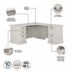 Bush Furniture Saratoga 66" L-Shaped Computer Desk With Drawers, Linen White Oak - Stylish & Functional Office Furniture 10 Bush Furniture Saratoga 66" L-Shaped Computer Desk With Drawers, Linen White Oak - Stylish & Functional Office Furniture -Computer Office Desks Shop unnamed file 4630