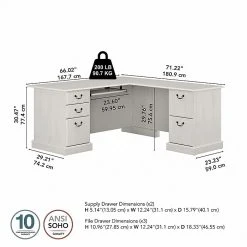 Bush Furniture Saratoga 66" L-Shaped Computer Desk With Drawers, Linen White Oak - Stylish & Functional Office Furniture 11 Bush Furniture Saratoga 66" L-Shaped Computer Desk With Drawers, Linen White Oak - Stylish & Functional Office Furniture -Computer Office Desks Shop unnamed file 4631