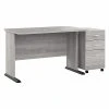 Bush Business Furniture Studio A 48"W Computer Desk with 3-Drawer Mobile File Cabinet, Platinum Gray (STA001PGSU) - Durable Laminated Wood