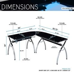 Techni Mobili Black L-Shaped Tempered Glass Computer Desk | Modern Office Furniture -Computer Office Desks Shop unnamed file 47