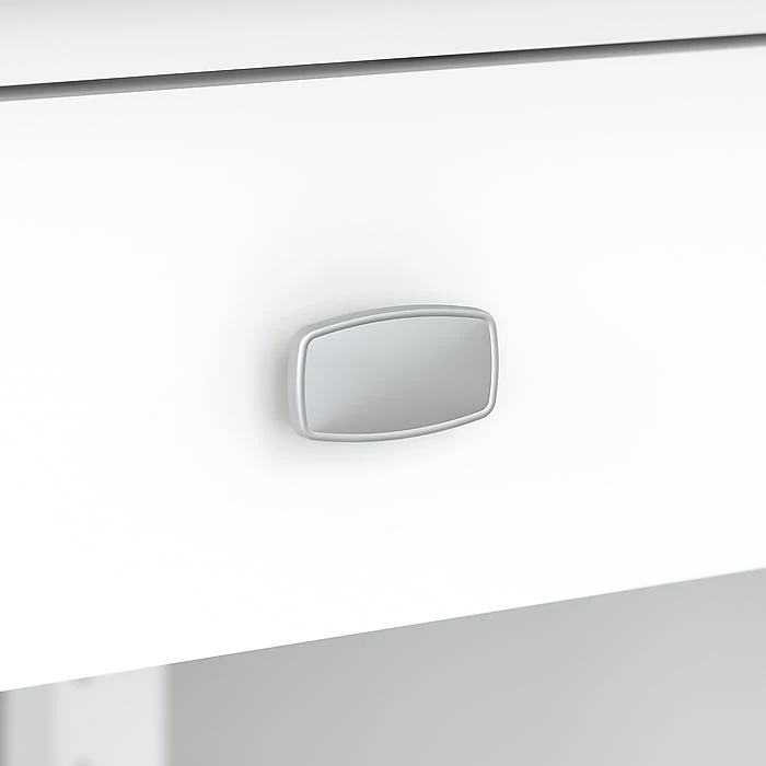 Bush Furniture Broadview 54" W Computer Desk with Pedestal in Pure White – Laminate Workspace Solution 3 Bush Furniture Broadview 54" W Computer Desk with Pedestal in Pure White – Laminate Workspace Solution - Image 3