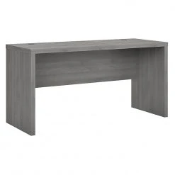 Office By Kathy Ireland® Echo 60"W Credenza Desk, Modern Gray (KI60406-03) - Laminated Wood Desk