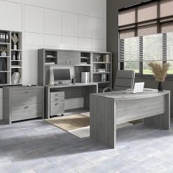 Office By Kathy Ireland® Echo 60"W Credenza Desk, Modern Gray (KI60406-03) - Laminated Wood Desk -Computer Office Desks Shop unnamed file 4718