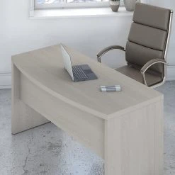 Office By Kathy Ireland® Echo 60" Bow Front Computer Desk with Mobile Cabinet, Gray Sand -Computer Office Desks Shop unnamed file 4723