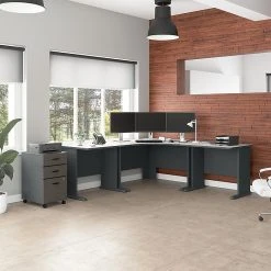 Bush Business Furniture Cubix 36W Laminated Wood Desk - Slate/White Spectrum (WC8436A), Durable & Stylish Office Desk -Computer Office Desks Shop unnamed file 4730