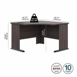 Bush Business Furniture Studio A 48"W Corner Computer Desk, Storm Gray (SDD148SG) - Premium Laminated Wood Desk for Home & Office -Computer Office Desks Shop unnamed file 4736