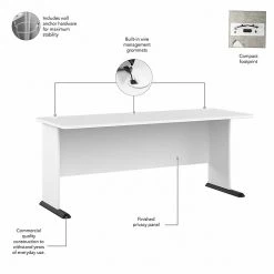 Bush Business Furniture Studio A 72"W Laminated Wood Computer Desk, White (SDD172WH) - Stylish & Durable Office Desk -Computer Office Desks Shop unnamed file 4752