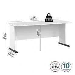 Bush Business Furniture Studio A 72"W Laminated Wood Computer Desk, White (SDD172WH) - Stylish & Durable Office Desk -Computer Office Desks Shop unnamed file 4753