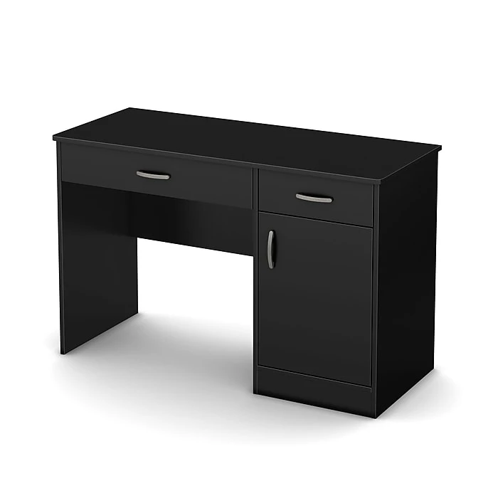 South Shore Axess 47'' Modern Rectangular Laminate Corner Desk in Pure Black (7270070) - Space-Saving Design 1 South Shore Axess 47'' Modern Rectangular Laminate Corner Desk in Pure Black (7270070) - Space-Saving Design