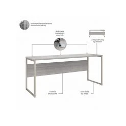 Bush Business Furniture Hybrid 72" W Laminated Wood Computer Desk with Metal Legs, Platinum Gray (HYD272PG) -Computer Office Desks Shop unnamed file 4805