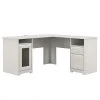 Bush Furniture Cabot 60"W L-Shaped Desk, Linen White Oak (WC31130-03K) - Stylish Laminated Wood Office Desk
