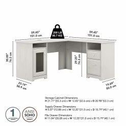 Bush Furniture Cabot 60"W L-Shaped Desk, Linen White Oak (WC31130-03K) - Stylish Laminated Wood Office Desk -Computer Office Desks Shop unnamed file 4822
