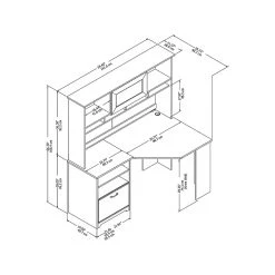 Bush Furniture Cabot 60" Corner Desk with Hutch, White (CAB008WHN) - Laminated Wood Office Desk -Computer Office Desks Shop unnamed file 4861