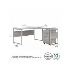 Bush Business Furniture HYB029PGSU 60" L-Shaped Desk with Mobile File Cabinet, Platinum Gray - Laminated Wood Office Desk 10 Bush Business Furniture HYB029PGSU 60" L-Shaped Desk with Mobile File Cabinet, Platinum Gray - Laminated Wood Office Desk -Computer Office Desks Shop unnamed file 4867