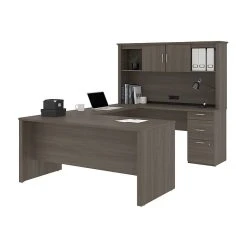 Bestar Logan 66W U or L-Shaped Executive Desk with Pedestal & Hutch - Bark Grey 11 Bestar Logan 66W U or L-Shaped Executive Desk with Pedestal & Hutch - Bark Grey -Computer Office Desks Shop unnamed file 4873