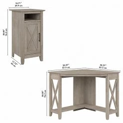 Bush Furniture Key West 34" Small Corner Desk With Storage Cabinet, Washed Gray - Compact & Stylish Laminated Wood Desk -Computer Office Desks Shop unnamed file 4898
