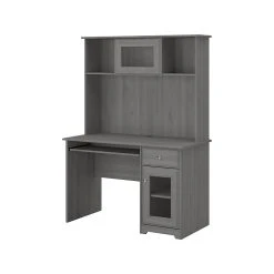 Bush Furniture Cabot 48" Modern Gray Computer Desk with Hutch | Laminated Wood Desk