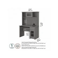 Bush Furniture Cabot 48" Modern Gray Computer Desk with Hutch | Laminated Wood Desk -Computer Office Desks Shop unnamed file 4959